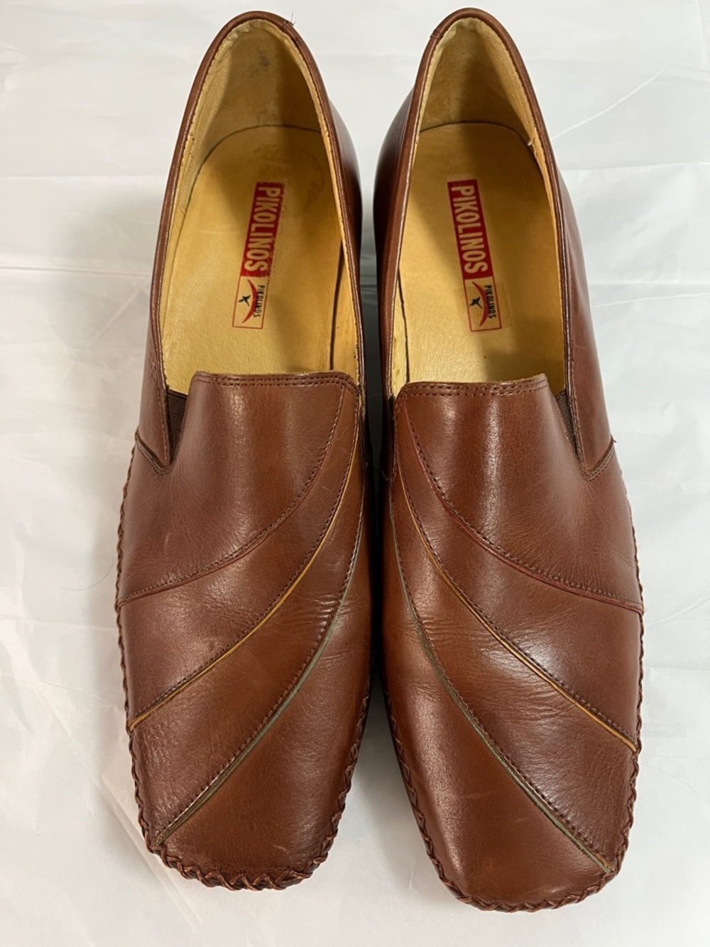 PIKOLINOS women’s Chestnut Brown Leather Slip-On Loafers EU 42 USA 11
